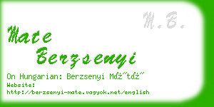 mate berzsenyi business card